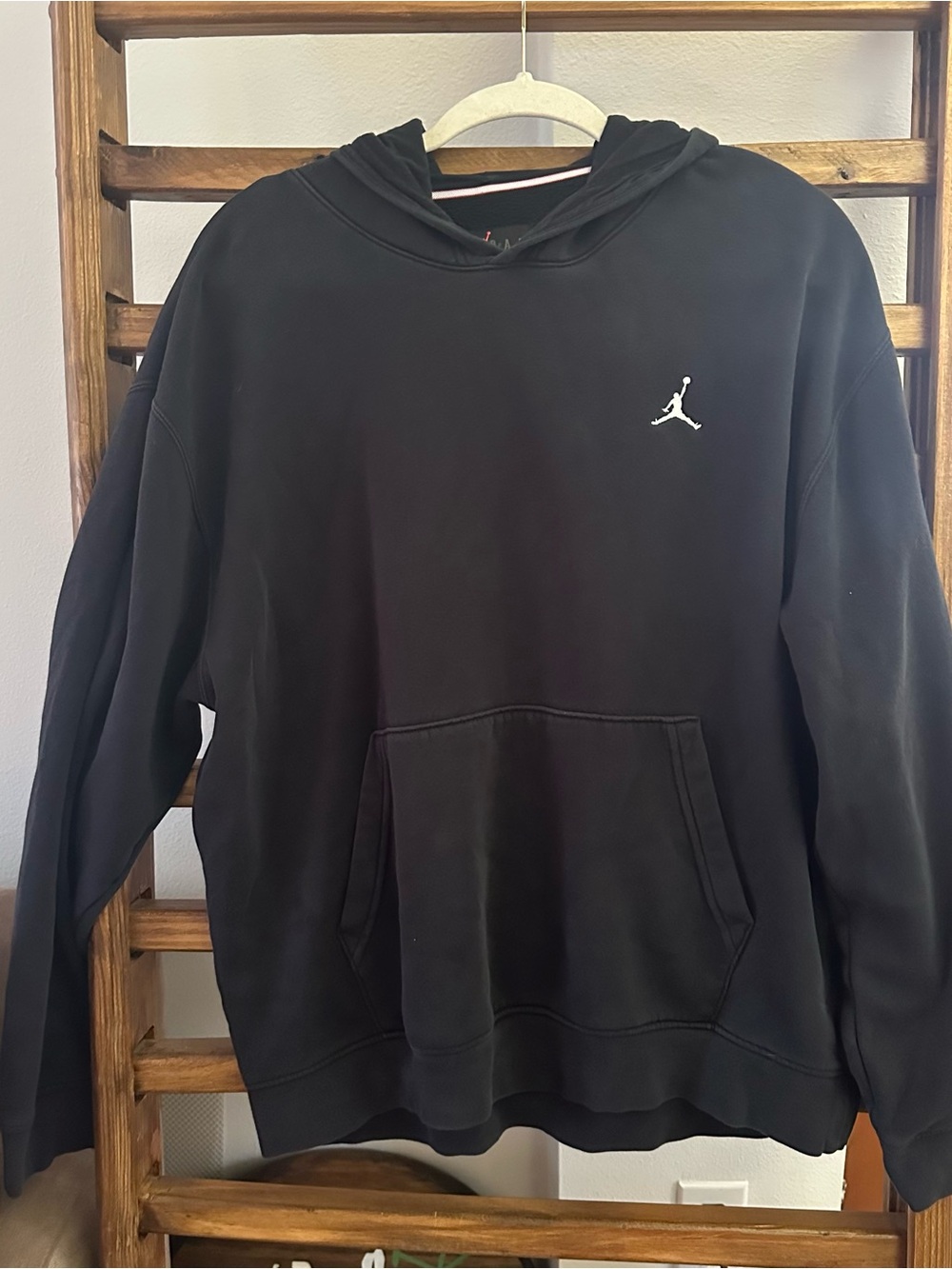 Jordan Black Pullover Hoodie with White Jumpman